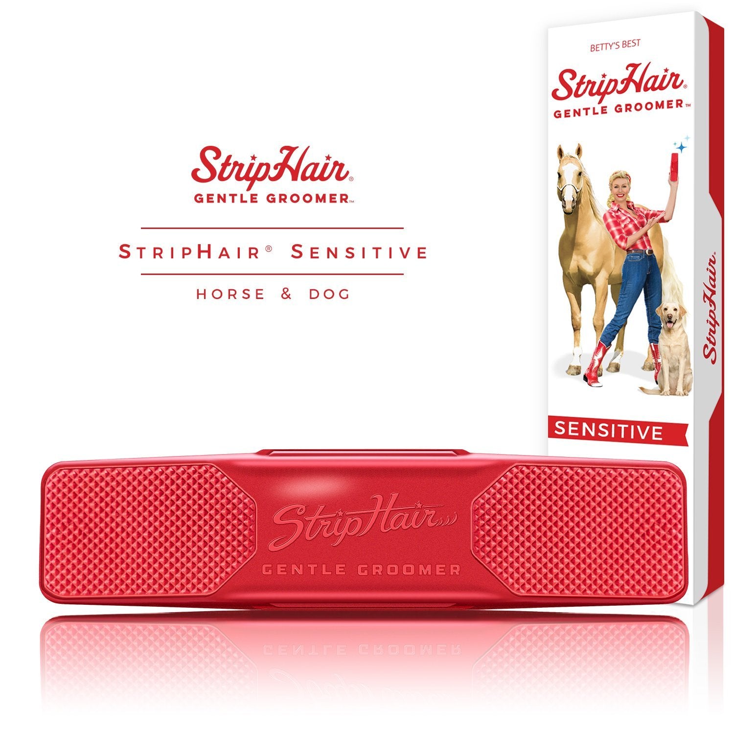 StripHair Sensitive Gentle Groomer - Horse & Dog (Red) - NextGen Equine 