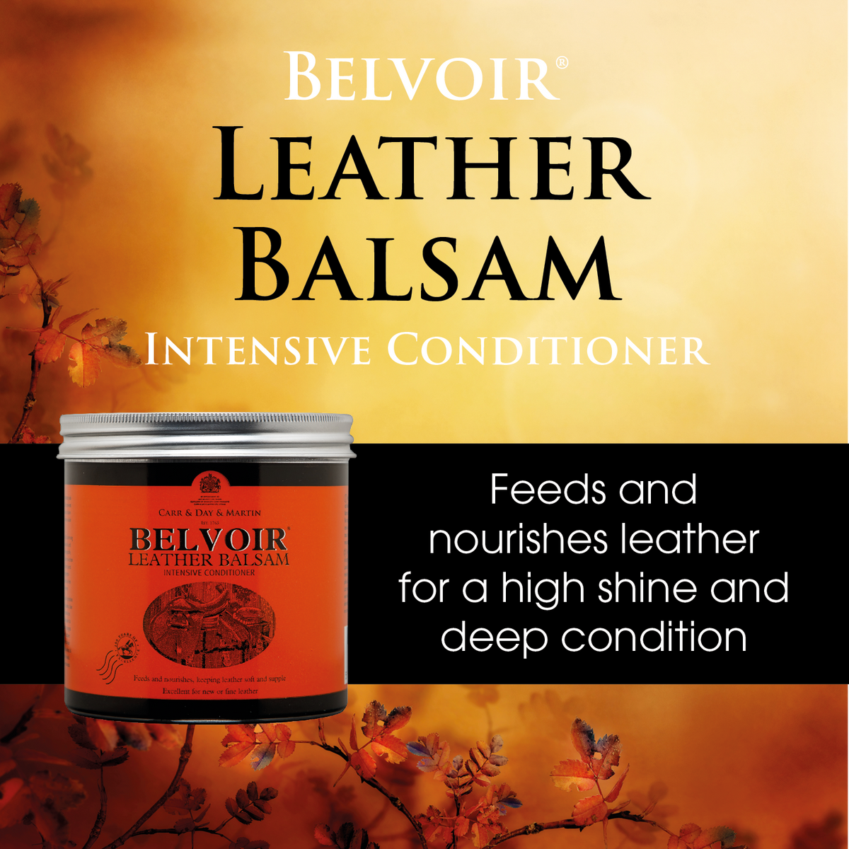 Belvoir Leather Balsam feeds and norishes leather for a high shine and deep condition.