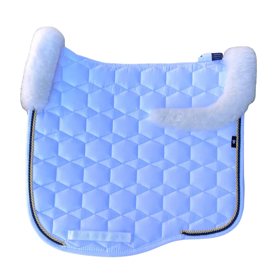 E.A.Mattes Dressage Eurofit Saddle Pad Large / White Sheen / Top Sheepskin
