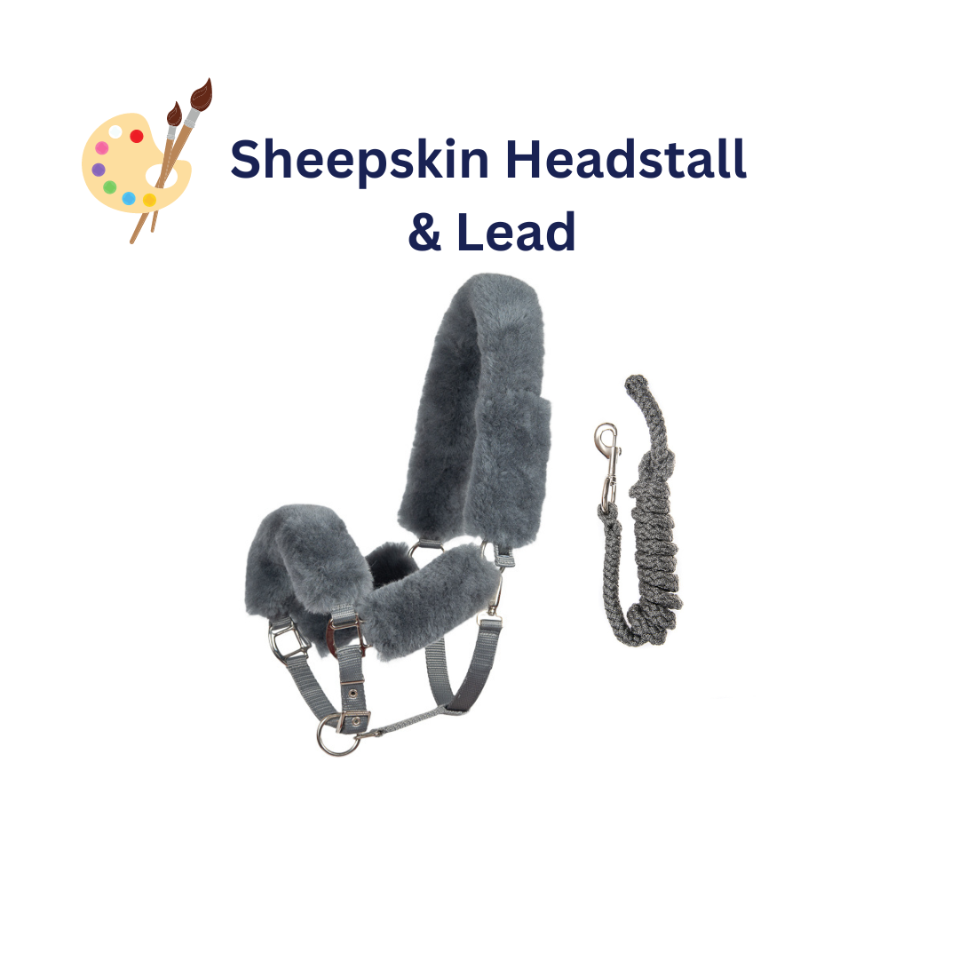 Custom Order | E.A.Mattes Sheepskin Headstall with Optional Matching Lead