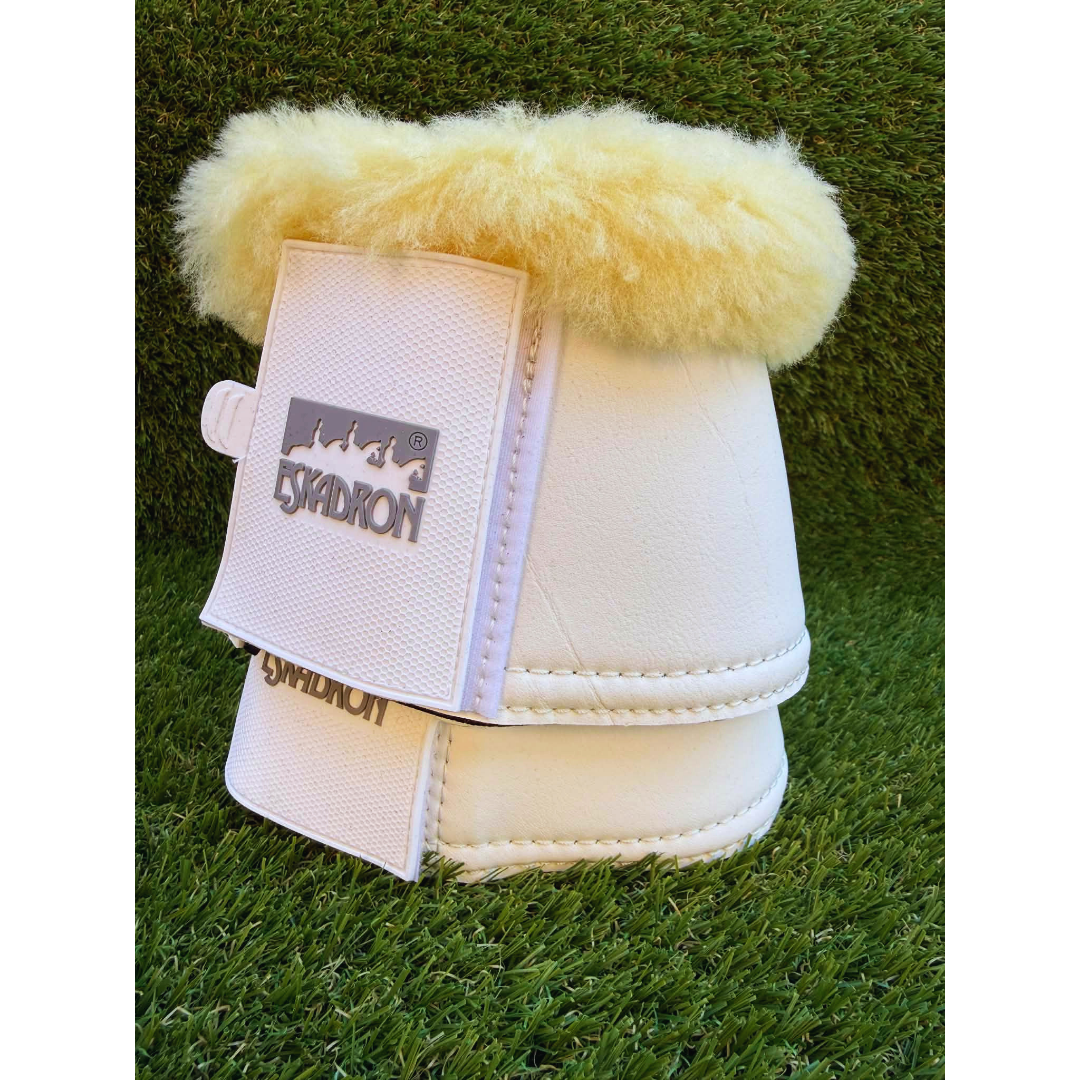 Eskadron Artificial Leather Bell Boots with Genuine Sheepskin White Pair