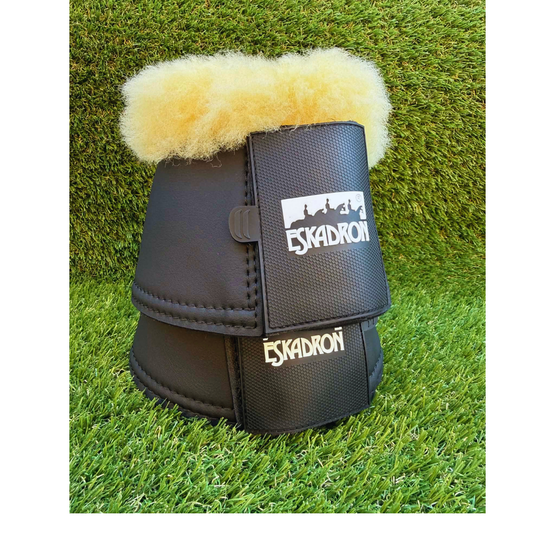 Eskadron Artificial Leather Bell Boots with Genuine Sheepskin Black Pair