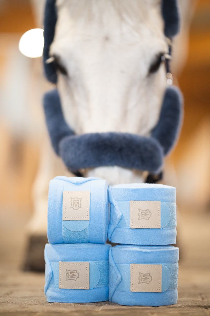 E.A.Mattes Euro Spring Collection &#39;Blue Edition&#39; | Blue Sheepskin Headstall &amp; Lead Rope