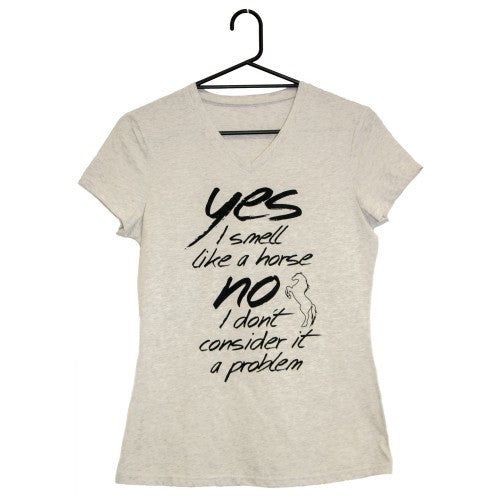 Huntington Vee Neck Ladies T-Shirt - Yes I Smell - NextGen Equine 